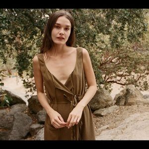 DÔEN Taos Dress 100%raw silk size S *damaged*